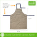 Photo of gardening apron flattened showing the soft adjustable neck and waist straps. The apron measures 68 centimetres wide and 82 centimetres long excluding the straps. A very durable gardens apron with pockets
