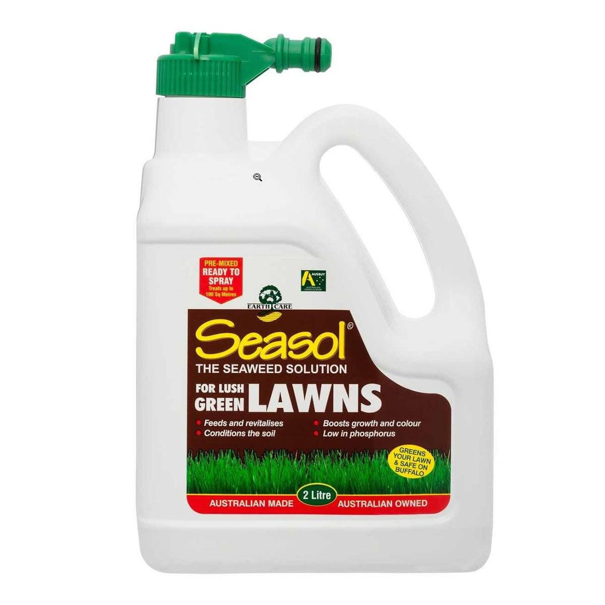 Seasol For Lush Lawns 2lt Hose-On fertilisers Confast 